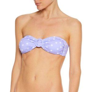 Solid & Striped Sasha Purple & White Polka Dot Bandeau Bikini Top